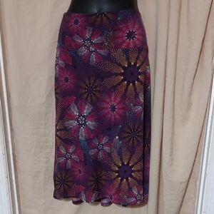 Floral Purple Lularoe Midi Skirt